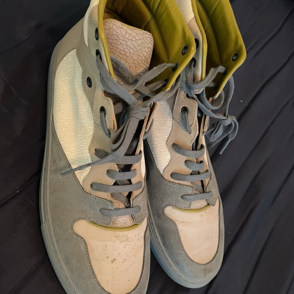Balenciaga Men's Shoes - Gray, Cream, and Green